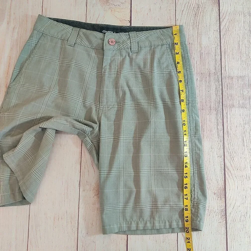 O'Neill plaid flat front chino shorts sz 30